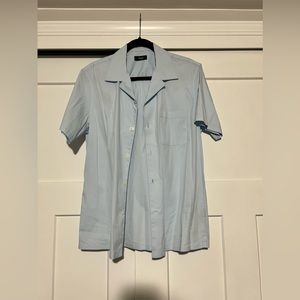 Theory Short Sleeve Blue Button Up - image 1